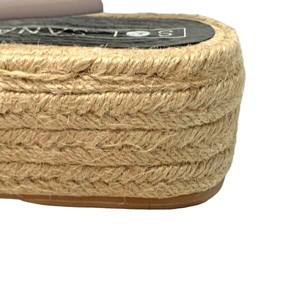 SOL SANA Black Suede Jute‎ Platform Slingback Espadrille Sandals **NWOB - Picture 7 of 13